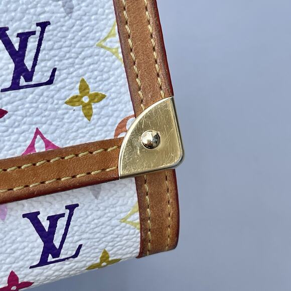 Louis Vuitton Takashi Murakami Snap Card Case Wallet Monogram Multicolor White - Picture 8 of 16
